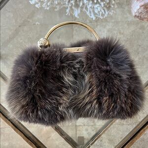 Gucci fox fur clutch